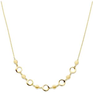 YO&NO - Ketting - Goud - Fantasieschakel - 7mm - 42+2cm - Sieraden Vrouw - 585 Goud