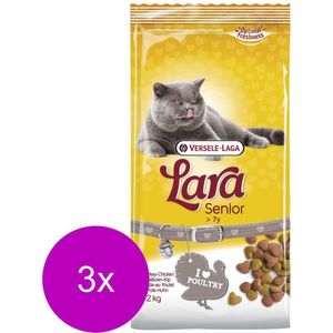 Lara Senior Kalkoen&Kip - Kattenvoer - 3 x 2 kg