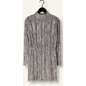 Ibana - FRASY - Cocktailjurk - Grijs - Polyester - Zilverkleurige Pailletten
