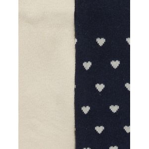 Set van 2 Paar Maillots - Marineblauw - Voor Babymeisjes - Met Hartjes