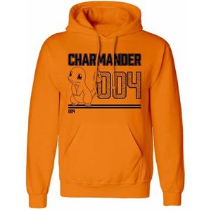 Uniseks Hoodie XXL Pokémon Charmander Line Art | Oranje hoodie heren | Oranje hoodie dames | Pokemon trui XXL | Pokemon kleding volwassenen | Pokemon oranje hoodie