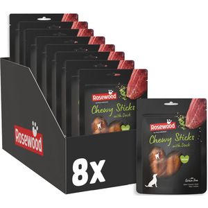 Rosewood - Hondensnacks - Chewy Sticks- Eend - Medium - 8 zakjes van 100g