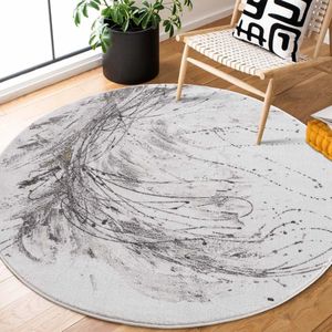 Flycarpets Tiberius Modern Marmer Design Vloerkleed - Grijs / Goud - 160x160 cm