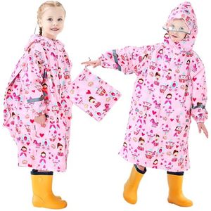 Waterdichte Kinderen Regenponcho met Capuchon – Lichtgewicht en Ademend voor 3-12 Jaar
