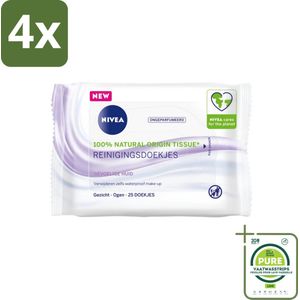 Nivea - Sensitive Reinigingsdoekjes - Voor Gevoelige Huid - 25 Doekjes - Voordeelverpakking - 4 stuks - Reinigingsdoekjes - Gevoelige huid