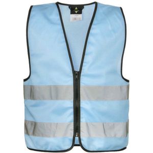 Korntex Kids´ Hi-Vis Safety Vest With Front Zipper Aalborg KX201 - sky blue - XXS (3/4 years)