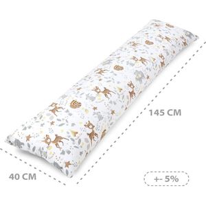 Zijslaper kussen met hoes katoen 40 x 145 cm - comfortkussen slaapkussen lichaamskussen zijslaapkussen Hert