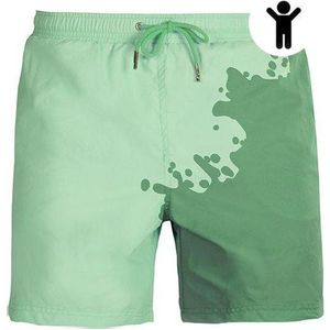 SEA'SONS - Zwembroek Jongens - Kleurveranderend - Sneldrogend - Groen - Maat 98/104 (SEASONS - Kleur veranderend)