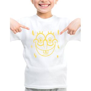 Spongebob - Kinder T-Shirt - Wit - Maat 110 / 116 - T-Shirt leeftijd 5 tot 6 jaar - Grappige teksten - Cadeau - Shirt cadeau - Spongebob Squarepants - verjaardag -