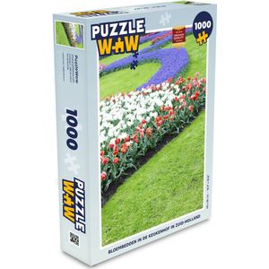 Puzzel Bloembedden in de Keukenhof in Zuid-Holland - Legpuzzel - Puzzel 1000 stukjes volwassenen