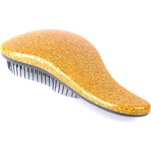 *** Anti klit Borstel Hairbrush - Goud Geel Glitter - Haarverzorging Kapsalon - Haarborstel -Compact en handig in gebruik - Voor moeiteloos glad en glanzend haar - van Heble® ***