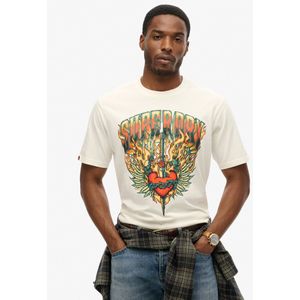 Superdry Biker Rock Graphic Loose T-shirt Met Korte Mouwen Wit XL Man