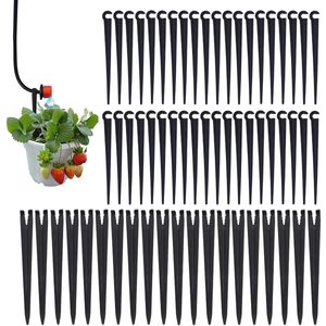 Houders voor irrigatieslangen - 60 stuks haringen voor irrigatiebuizen 5 mm zwart voor bloementuinen, moestuinen, kruidentuinen