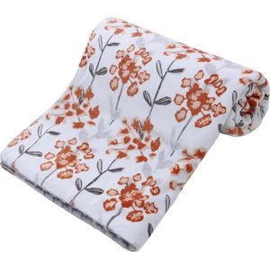 Babydeken, knuffeldeken, kruipdeken met hoogwaardige vulling, dubbelzijdig multifunctionele knuffeldeken (bloem, 75 x 100 cm)