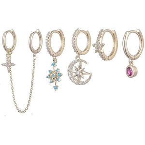 Aramat Jewels Oorringen - Stijlvolle Dazzly Ears Oorbellen Set - Steen - Vrouwen - Kinderen - 2