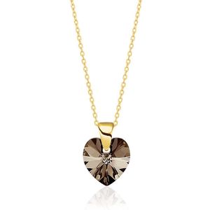 Montebello Ketting Amy KHG441 - Swarovski® Hart - 925 Zilver Verguld - Ø10mm - 45cm