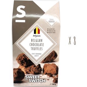 SWEET-SWITCH® - Artisanale Belgische Truffels - Truffel - Chocolade - Snoep - Glutenvrij - Suikerarm - Palmolievrij - 8 x 150 g