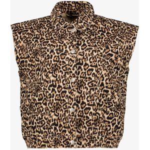 Twoday dames gilet leopard print - Bruin - Maat XS