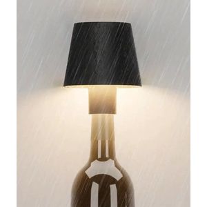 Draadloze Wijnfles lamp zwart - Indoor en outdoor tafellamp – Dimbare nachtkast lamp - Nachtlampje voor restaurant bar slaapkamer woonkamer – Led sfeerlamp - Wijnstopper