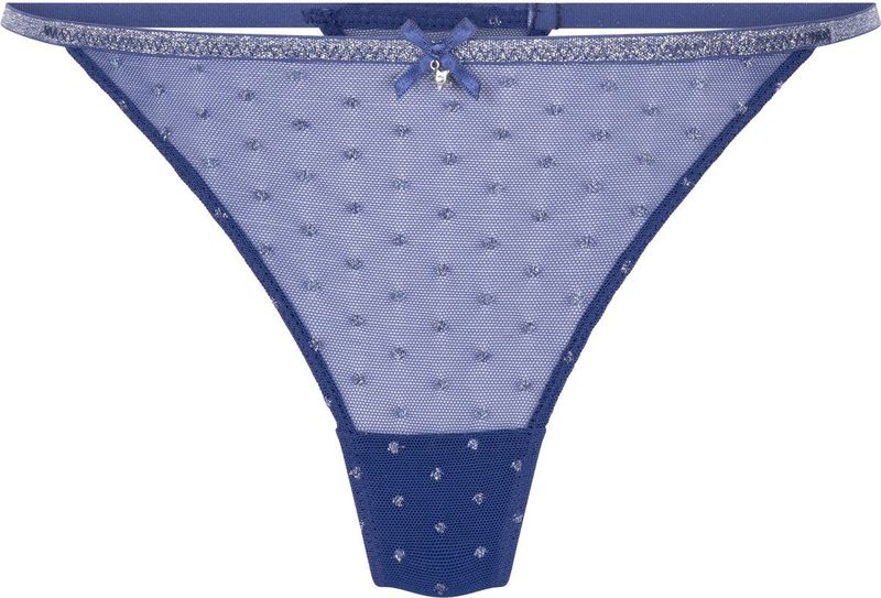 Hunkemöller Dames Lingerie String Trinny - Blauw - maat XS