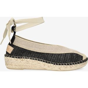 Shabbies Amsterdam Espadrille Palma Kimono Raffia Zwart - Maat 37