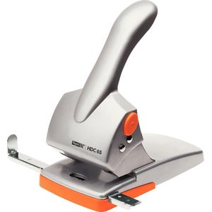 Rapid Fashion Heavy Duty Perforator HDC65 - Perforeert Tot 65 Vel - Voor Mappen En Ringbanden - Zilver/Oranje - Ideaal Voor Thuiskantoor/Thuiswerkplek