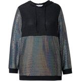 Angel of Style Angel of Style - Dames - Hoodie trui met capuchon metallic effect pailletten - Zwart - Maat 42