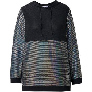 Angel of Style Angel of Style - Dames - Hoodie trui met capuchon metallic effect pailletten - Zwart - Maat 42
