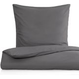 Dekbedovertrek - Grijs - Katoen - 200x220 cm