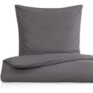 Dekbedovertrek - Grijs - Katoen - 200x220 cm