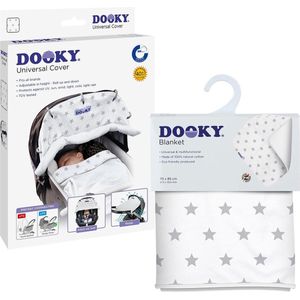 Dooky Combi Pack Cover Design & Blanket Silver Stars