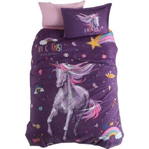 Decoware kinderdekbedovertrek Rainbow Unicorn - katoen - 140x220 + 60x70 cm