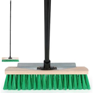 Straatbezem 40 cm breed met steel – duurzame tuinbezem