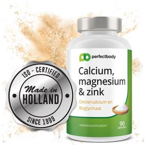 Calcium, Magnesium En Zink Tabletten - 90 Tabletten - PerfectBody.nl