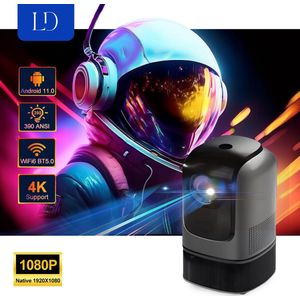 Beamer - Projector - Mini Beamer - Gaming TV - FULL HD - 4K-support - 390 ANSI - Wifi 6 - BT 5.0 - Thuisbioscoop