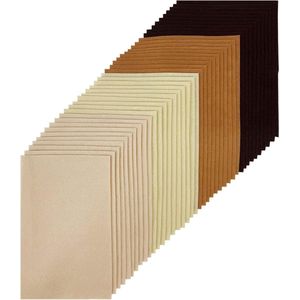 Knutselvilt 20 x 30 cm - 4 kleuren 40 stuks gekleurde viltvellen voor doe-het-zelf decoraties en feestprojecten (bruine serie)