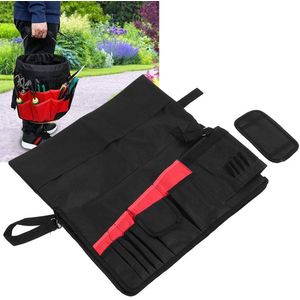 Emmer gereedschapstas - Tuingereedschapstas - Gereedschapstas voor emmers - 42 vakken - 31x20x23cm - gereedschapshouder - tuingereedschap opbergtas - pakket oprolbare tas organizer - rood