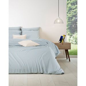 Mistral Home - DEKBEDOVERTREK - katoen renforcé - 260 x 240 cm + 2x 65 x 65 cm - extra breed - ruiten - blauw