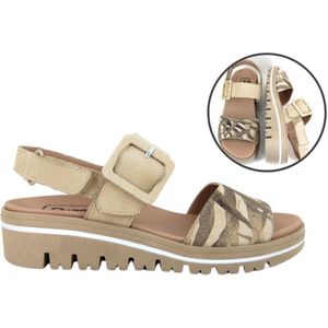 Stravers - Comfortabele Beige Sandalen Maat 43 Uitneembaar Voetbed Grote Maten Sandalen