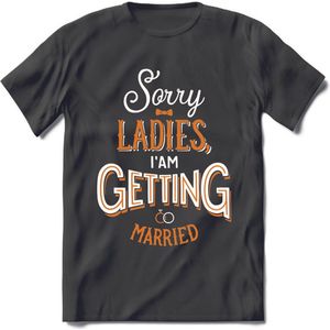 T-Shirt Knaller T-Shirt| Sorry Ladies! | Vrijgezellenfeest Cadeau Man / Vrouw -  Bride / Groom To Be Bachelor Party - Grappig Bruiloft Bruid / Bruidegom |Heren / Dames Kleding shirt|Kleur zwart|Maat L