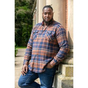Duke 555 Sherlock Overshirt Blauw/bruin Maat 4XL Big Men Size