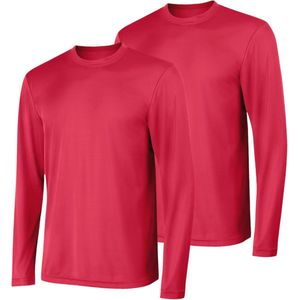 Heren Sport Performance Longsleeve T-Shirt - 40+ UPF Bescherming, Verpakking van 2