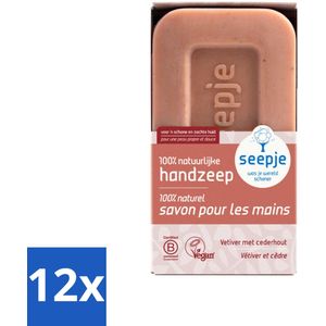 12 x Seepje - Handzeep - Duurzaam & Milieuvriendelijk - Vetiver met Cederhout - 120 gr - Handzeep - Vaste Zeep - Biologische Zeep - Duurzame Zeep - Milieuvriendelijke Zeep