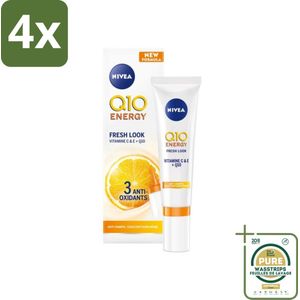 Nivea - Q10 Energy - Anti-Rimpel Oogcontourcrème - Vitamine C & E - 15 ml - Voordeelverpakking - 4 stuks - Oogcontourcrème - Vitamine C oogcreme