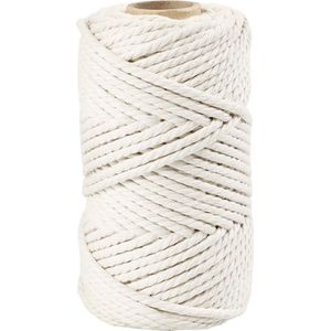 Macramé koord, L: 55 m, d 4 mm, off-white, 330 gr/ 1 rol