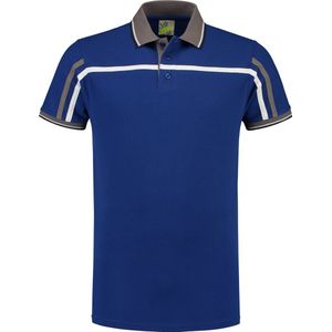 Lemon & Soda polo met tipping en korte mouwen voor heren in de kleur koningsblauw in de maat S.