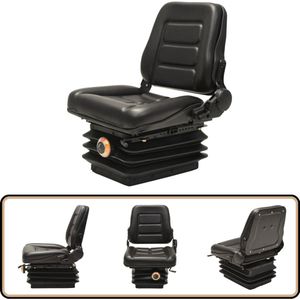 vidaXL Heftruckstoel - Zwart - Verstelbare Rugleuning Tractorstoel - Heftruckstoel - Comfort - Pvc Stoel - Industriële Stoelen