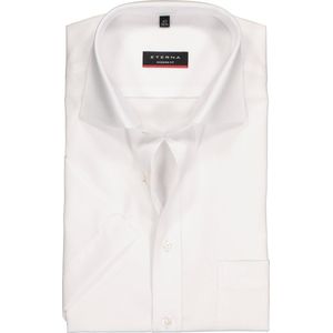 ETERNA modern fit overhemd - korte mouw - poplin heren overhemd - wit - Strijkvrij - Boordmaat: 46