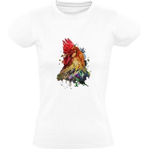 Haan Dames T-shirt | dier | gedrag | kip | verf | schilder | dierendag