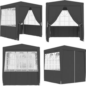 vidaXL Partytent met wanden professioneel 90 g/m² 2,5x2,5 m antraciet - Partytent - Partytenten - Feesttent - Feesttenten
